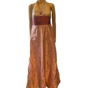 VTG Jim Helm Occasions Satin Face Taff Formal Dress Prom Babydoll Fairy Sz 12